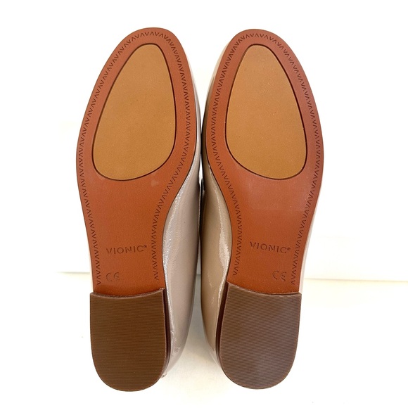 VIONIC WILLA II PATENT LEATHER SLIP-ON FLAT LOAFER IN NUDE TAUPE NEW! Sz6.5W - Picture 10 of 14